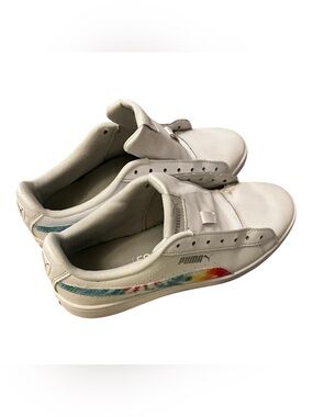 Puma White Low-Top Leather Sneakers